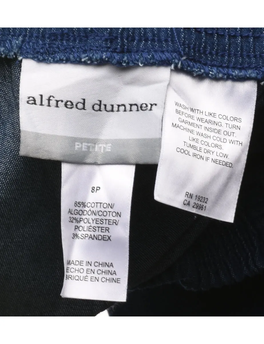 Alfred Dunner Elasticated Waist Dark Wash Denim Trousers - W28 L29