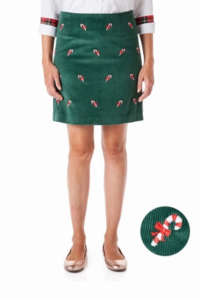 Creative Fashion Fresh Look Ali Skirt Corduroy Hunter With Candy Cane 19"