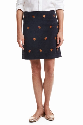 Ali Skirt Corduroy Nantucket Navy with Turkey Sleek Motion Tonal Look