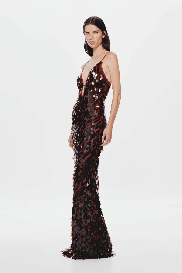 The 'Sapphire' Sequin Maxi Dress Fig All Day Ready