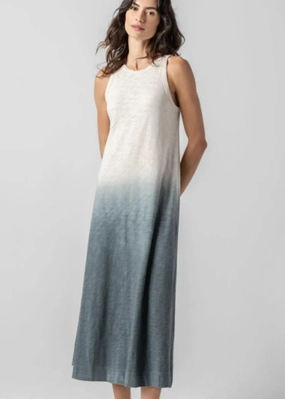 Fresh Stitch Ombre Jewel Neck Tank Dress Vine Ombre
