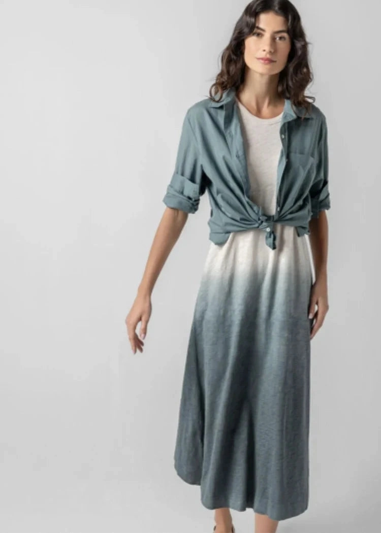 Family Glow Layerable Piece Ombre Jewel Neck Tank Dress Vine Ombre