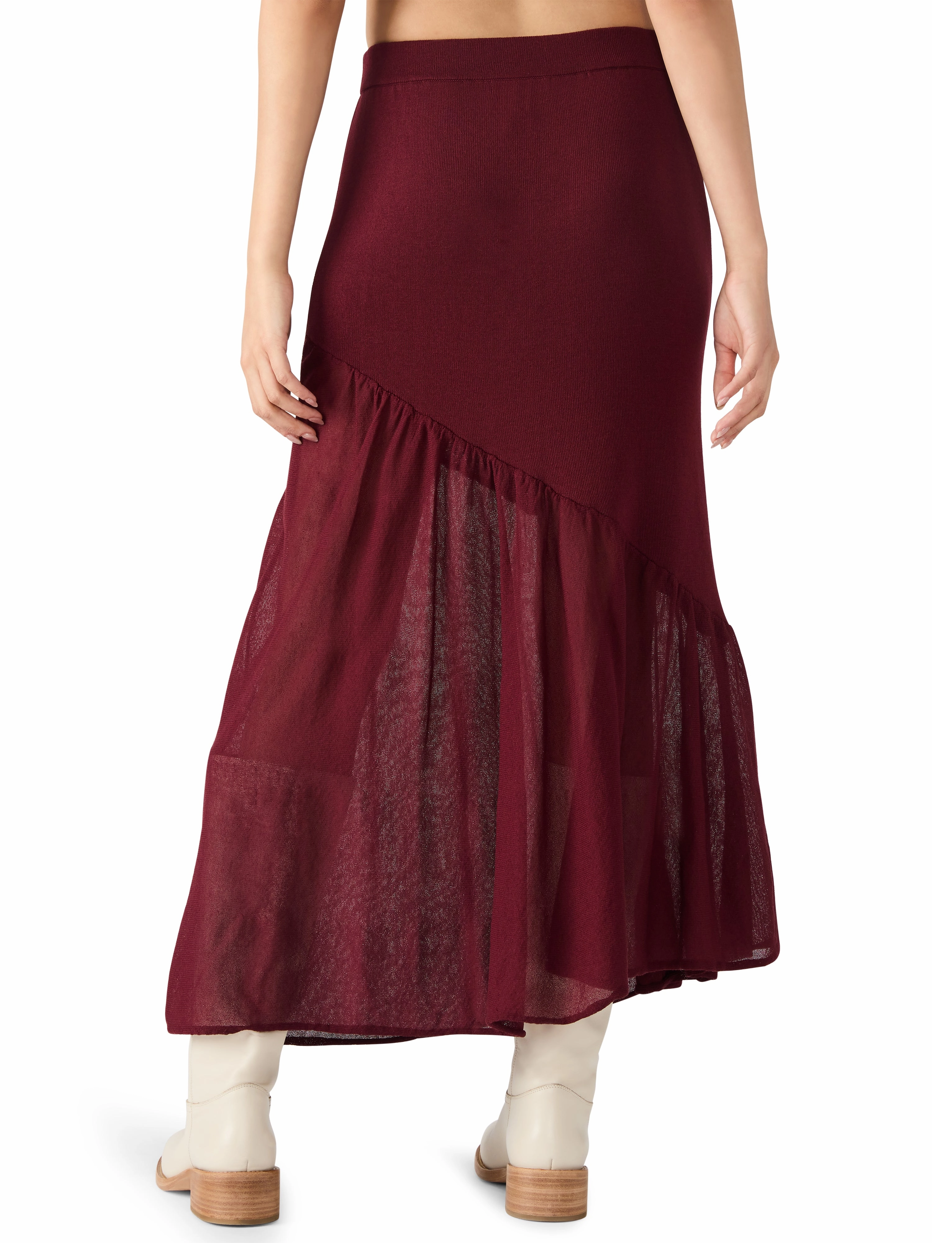 Detachable Tie Aneira Skirt in Wine