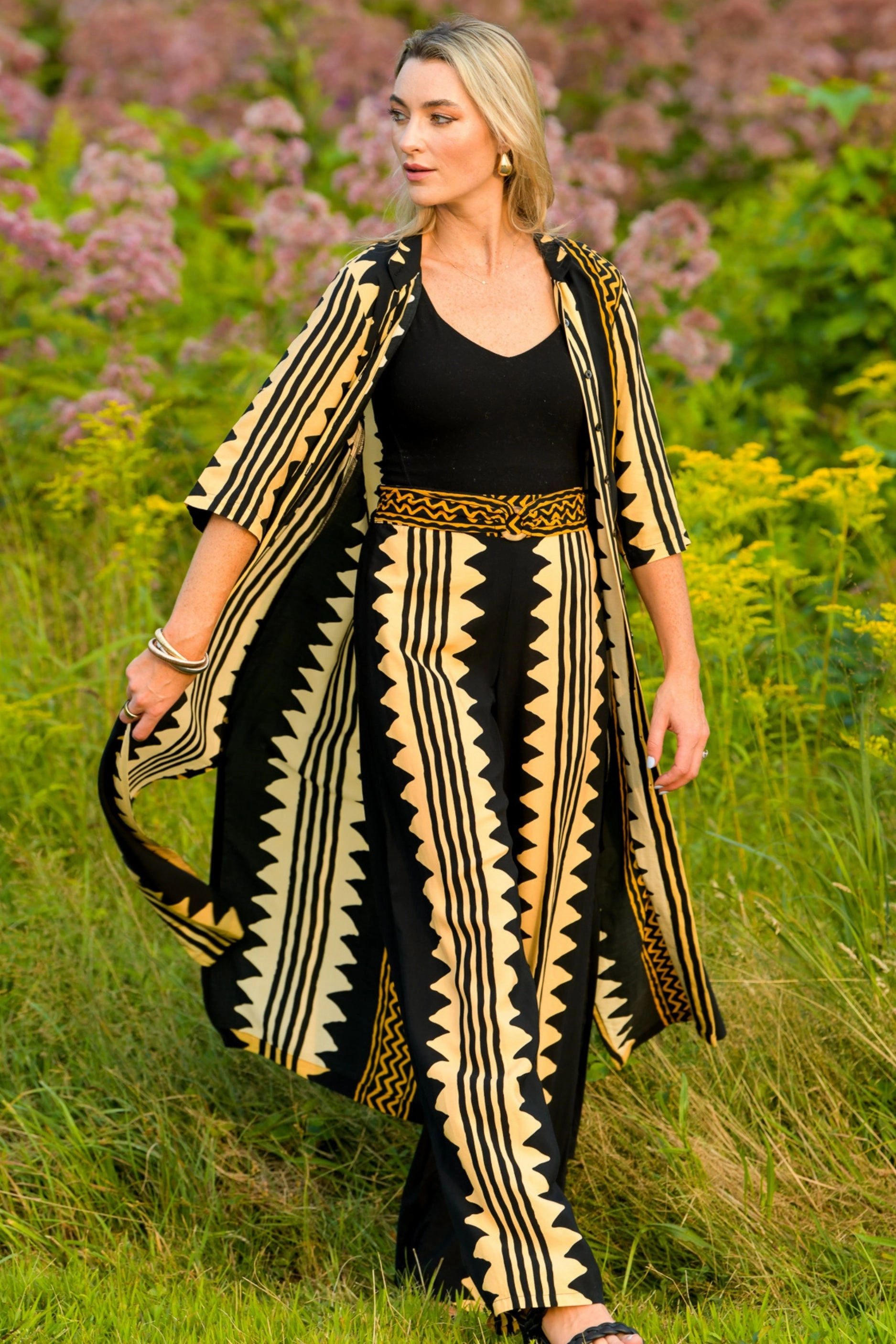 Day Break Dress / Khaki Zig Zag summer breeze effortless grace
