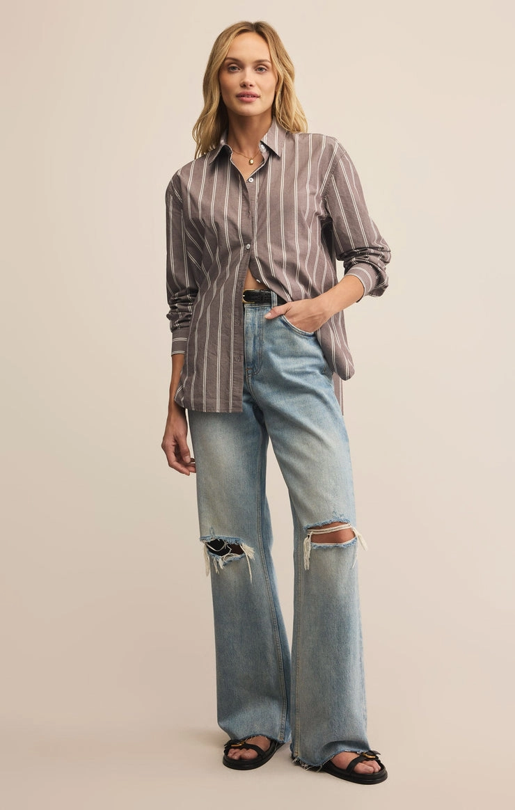 SEAPORT STRIPED POPLIN SHIRT MoistureWicking Fabric