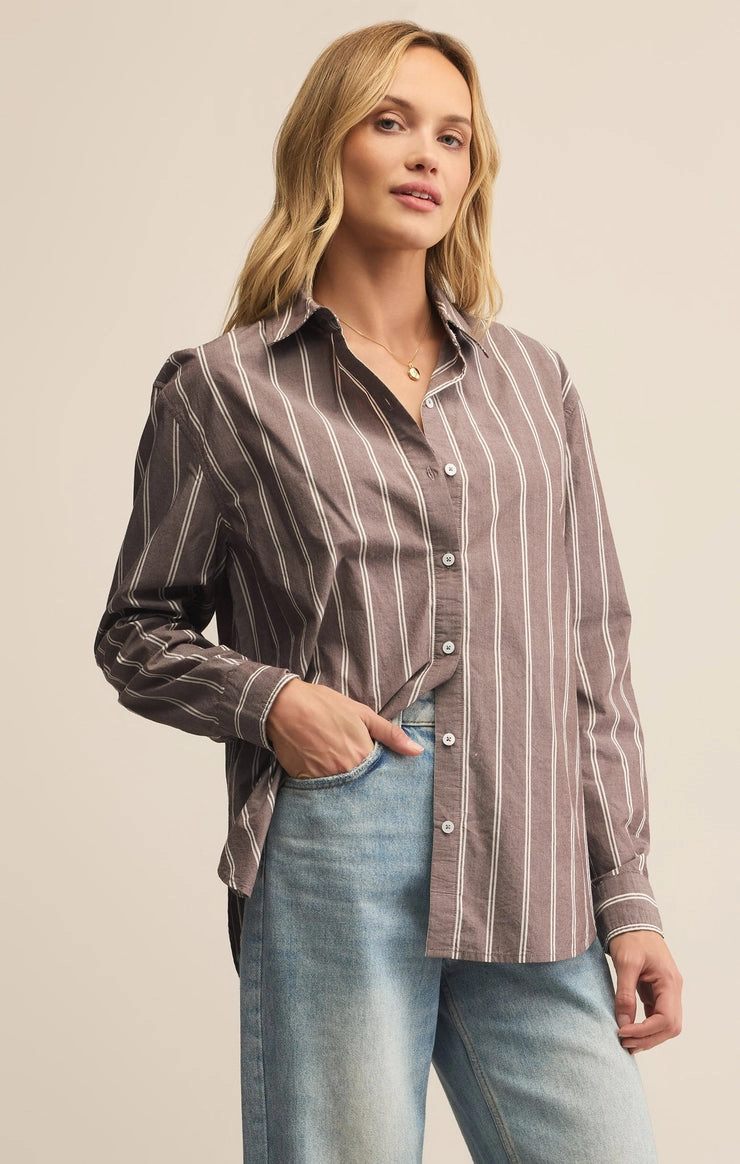 SEAPORT STRIPED POPLIN SHIRT MultiPanel Design Light Reflective Printing