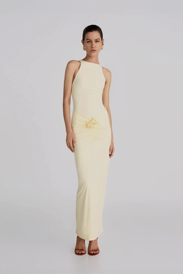 Flattering Shape Wear Flowy Texture Alquimia Maxi Dress Vanilla