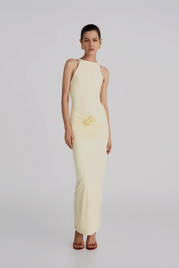 Alquimia Maxi Dress Vanilla Calm Finish Wrap Charm