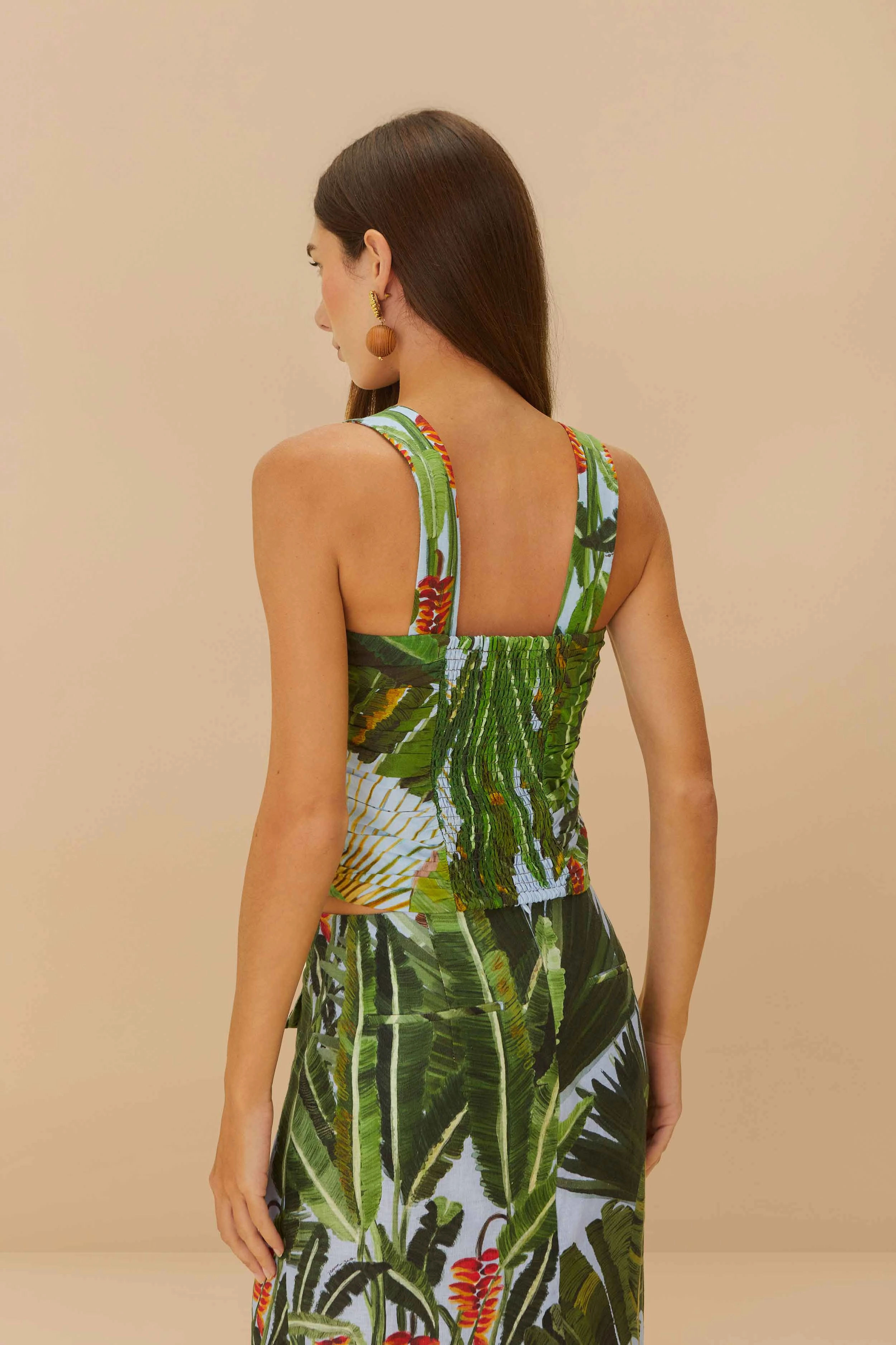 Amazonia Forest Blue Maxi Skirt Non Irritating Edges
