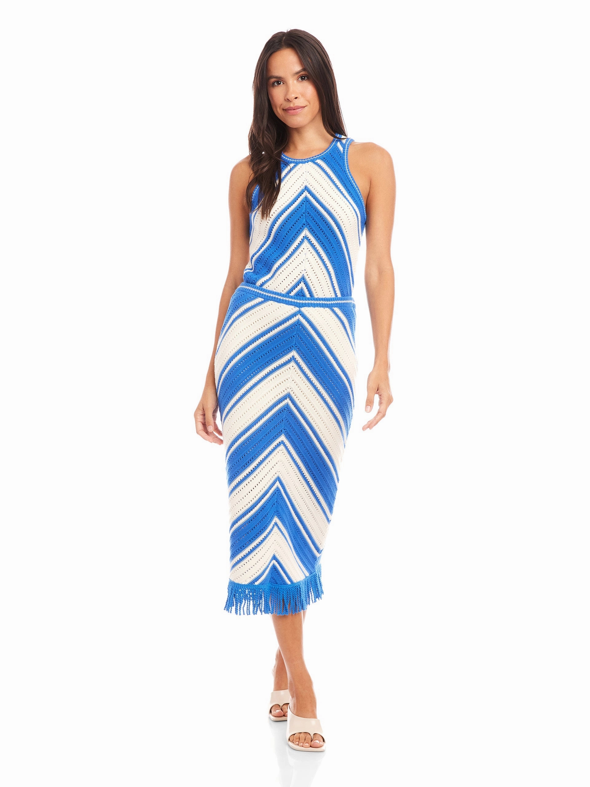 Influencer Style Amber Crochet Skirt in Blue