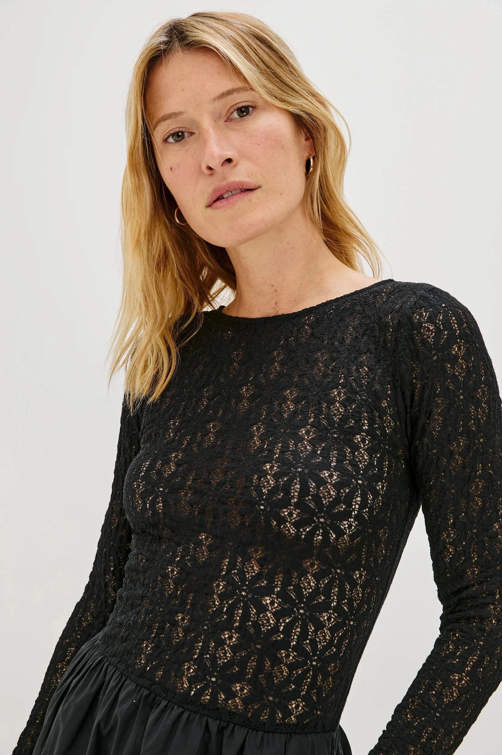Amberly Dress Black Lace Air Touch Chic Ensemble