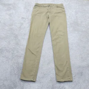American Eagle Mens Straight Leg Jeans Mid Rise Cotton Beige Green Size W33XL34