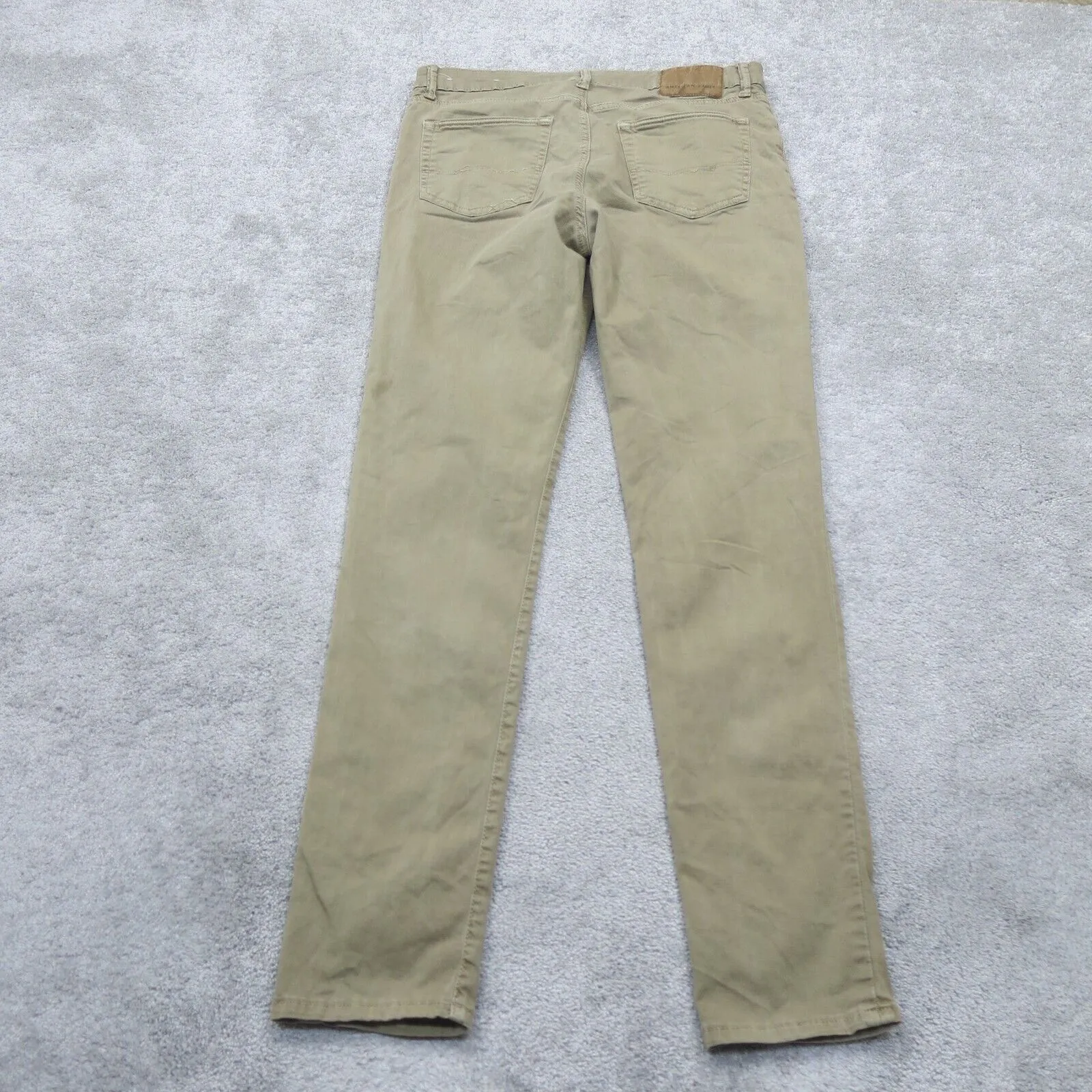 American Eagle Mens Straight Leg Jeans Mid Rise Cotton Beige Green Size W33XL34