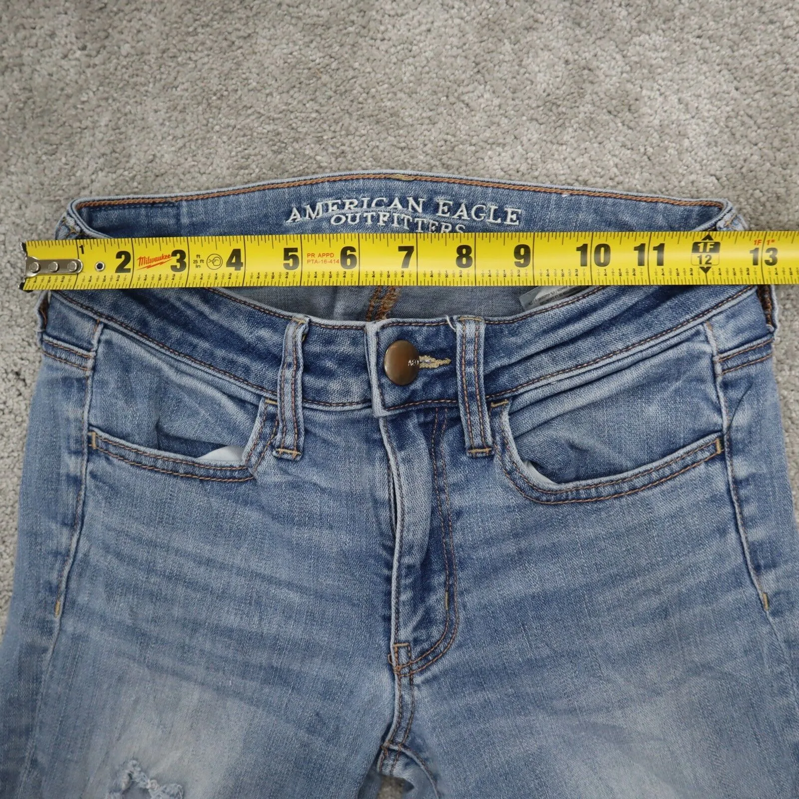 American Eagle Outfitter Womens Super Stretch Jeggings Jeans Blue Size 2 Regular