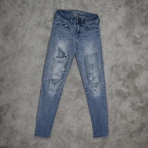American Eagle Outfitter Womens Super Stretch Jeggings Jeans Blue Size 2 Regular