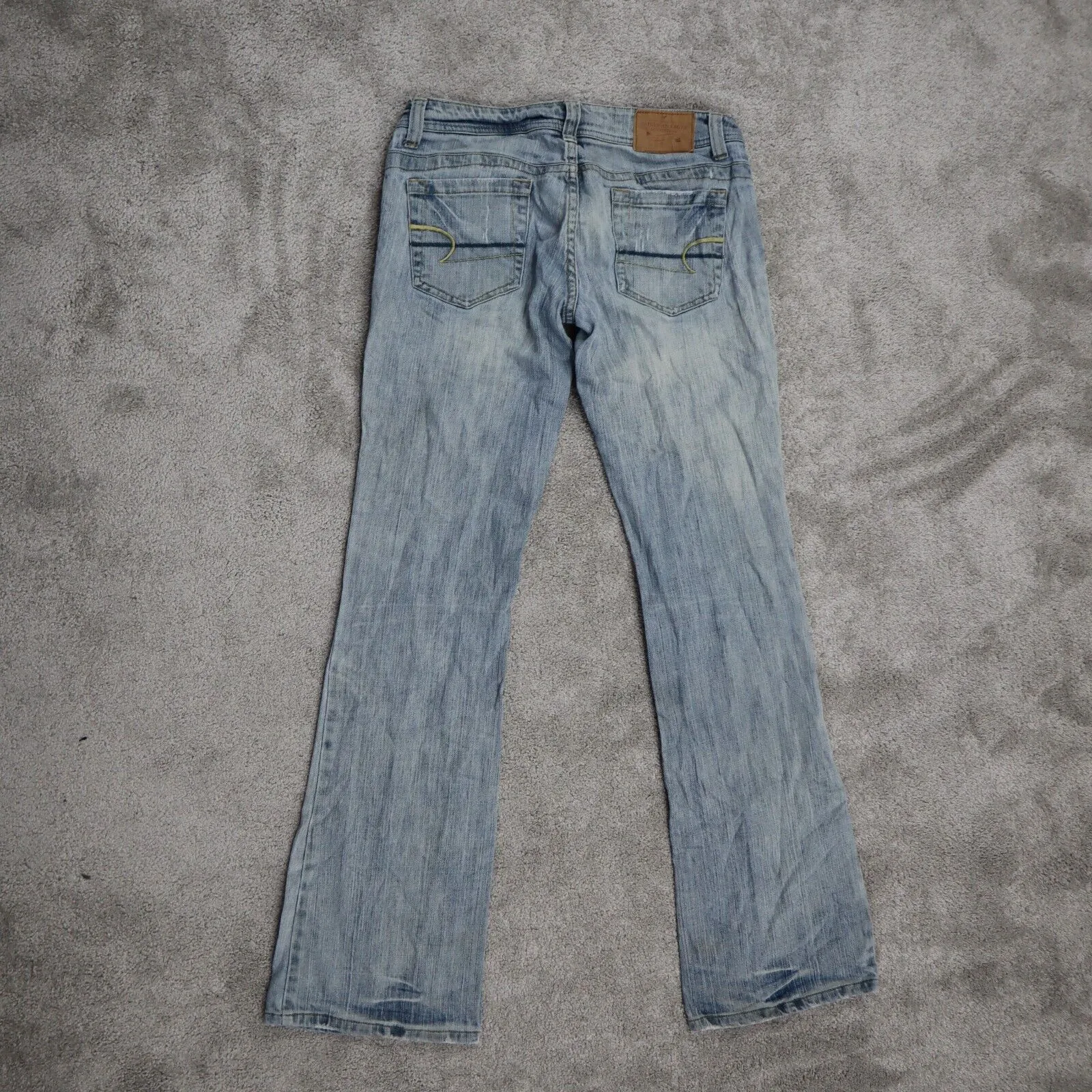 American Eagle Outfitters Womens Straight Leg Jeans Low Rise Blue Size 6Long