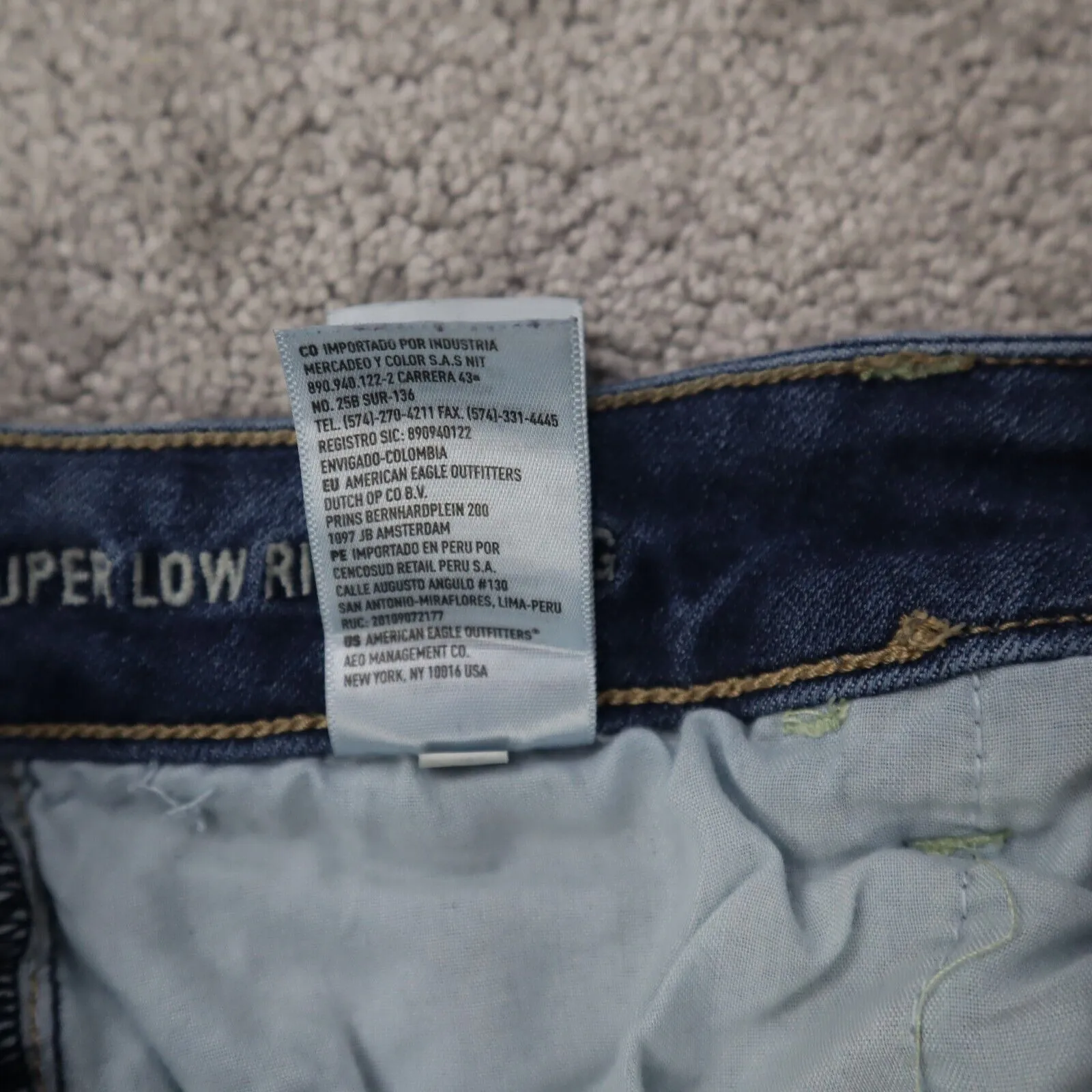 American Eagle Women Jegging Jeans Denim Skinny Leg Raw Hem Stretch Blue Size 4R