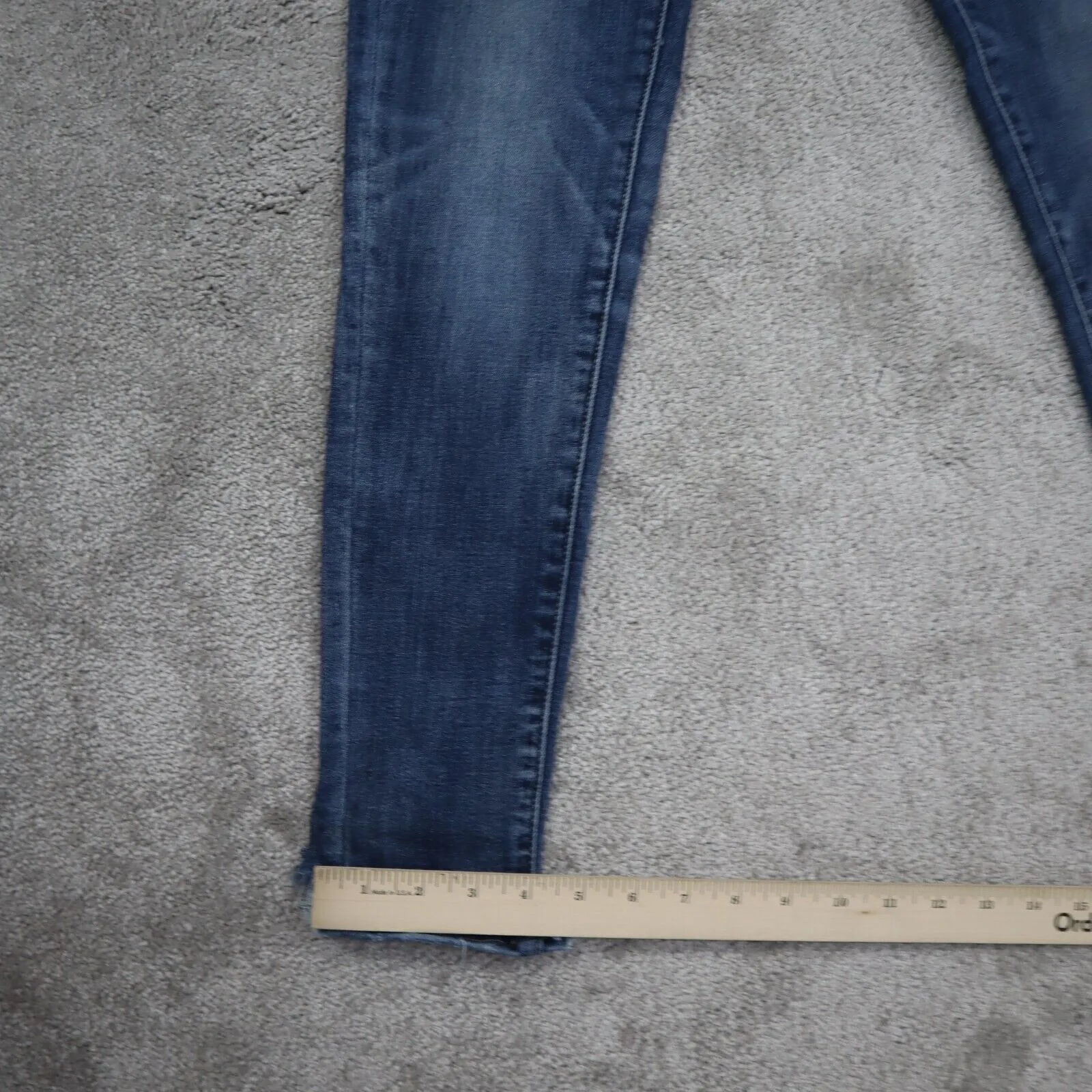 American Eagle Women Jegging Jeans Denim Skinny Leg Raw Hem Stretch Blue Size 4R