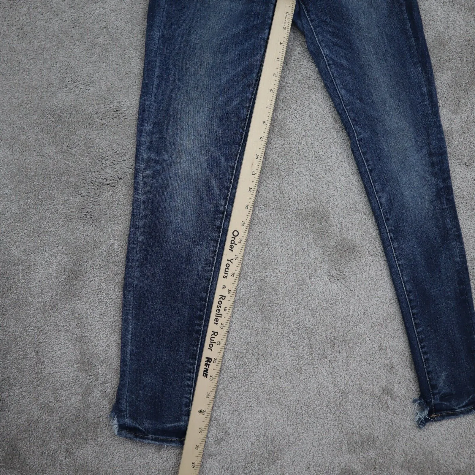 American Eagle Women Jegging Jeans Denim Skinny Leg Raw Hem Stretch Blue Size 4R