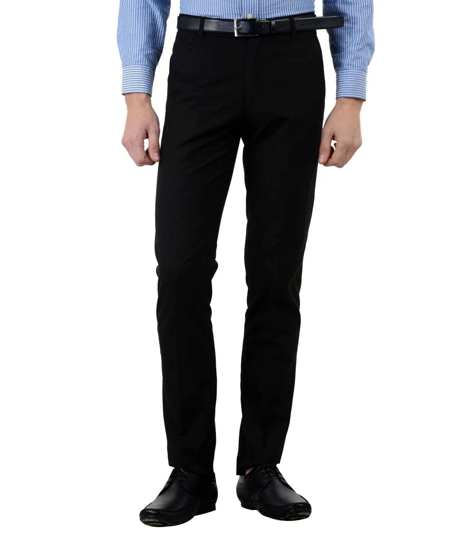 American-Elm Basic Cotton Stylish Black Formal Touser for Men for Workwear/ Party Wear