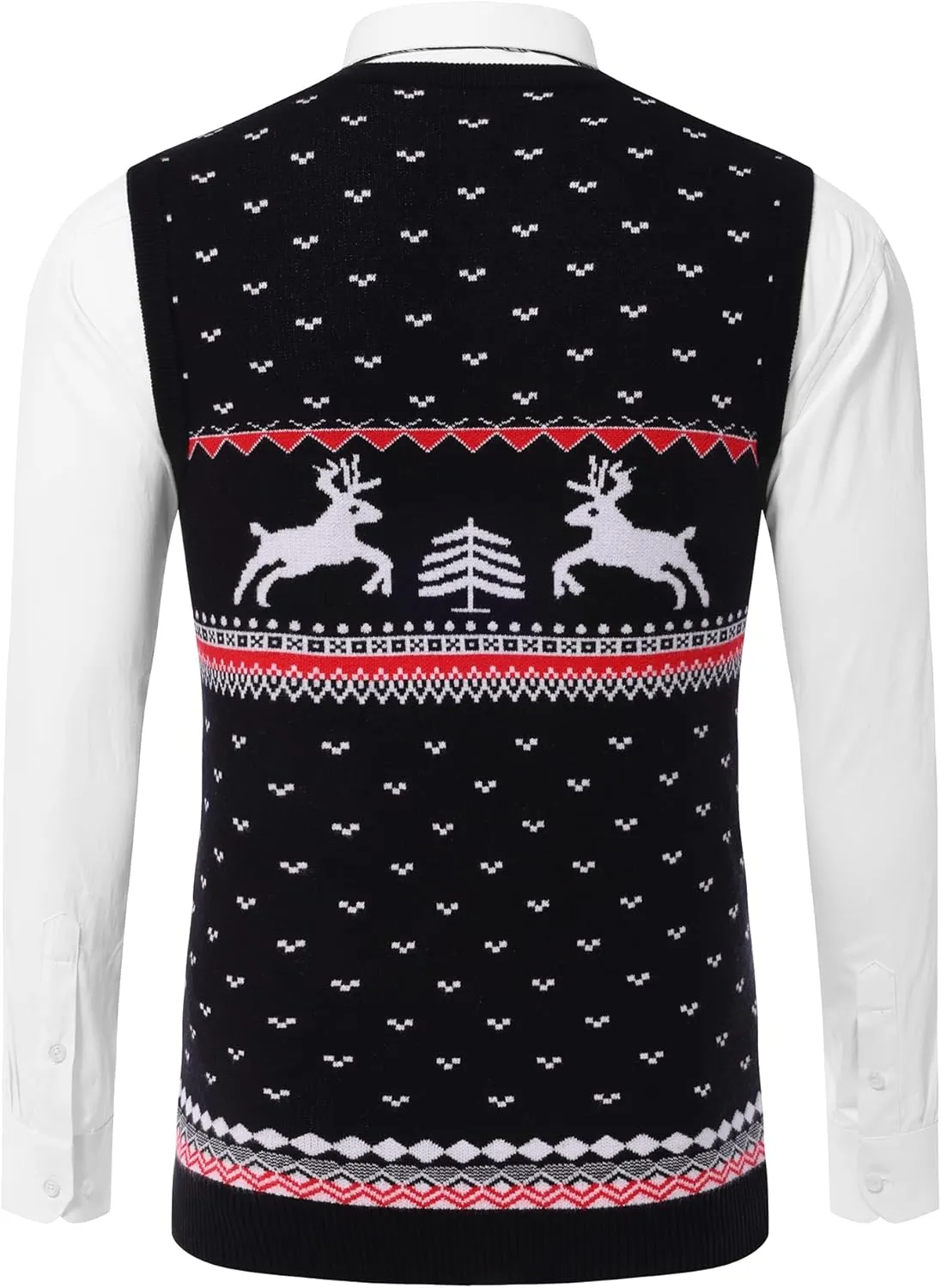 Amussiar Men's Casual Sweater Vest V-Neck Slim Fit Sleeveless Sweater Knitted Pullover Vest