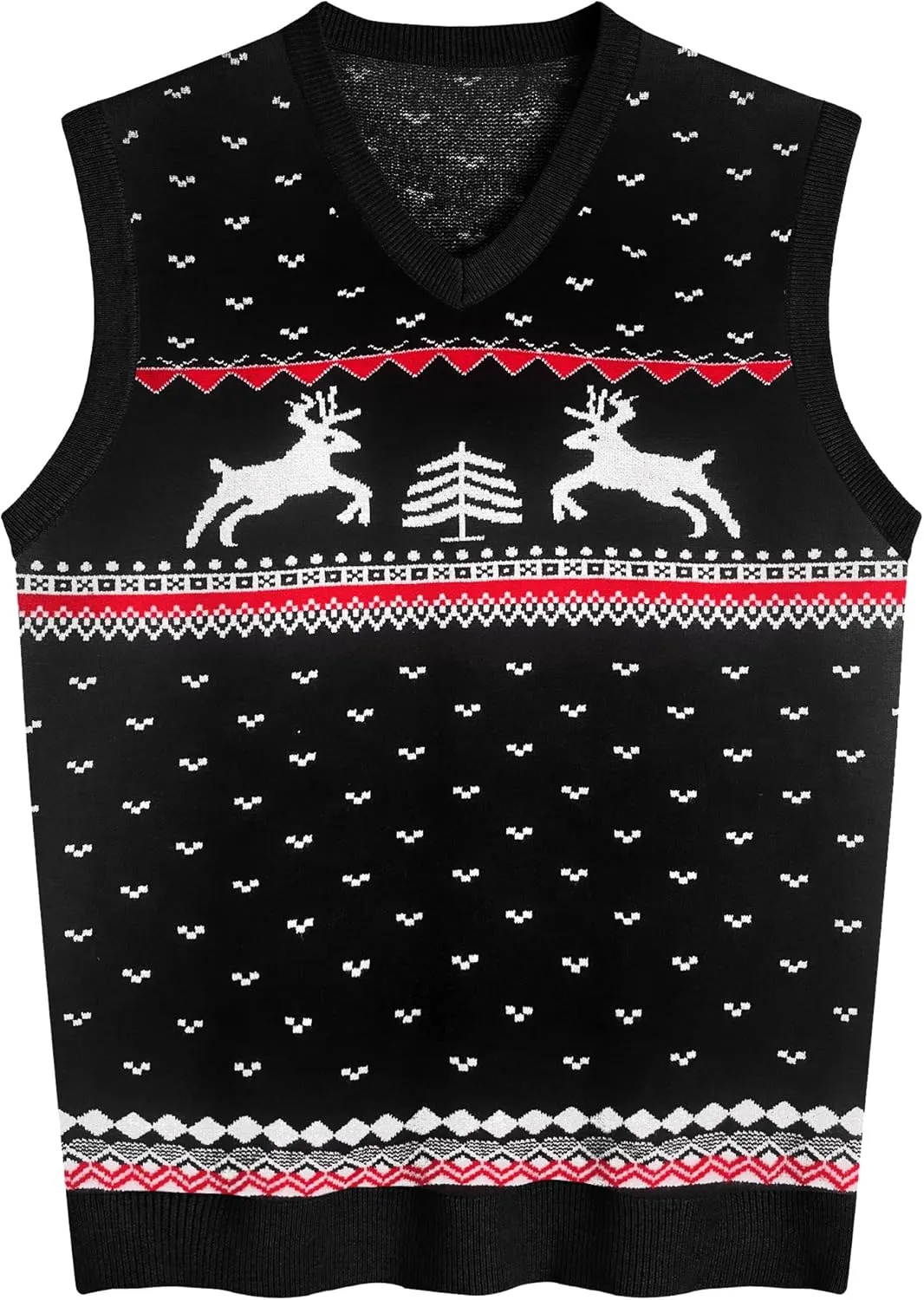 Amussiar Men's Casual Sweater Vest V-Neck Slim Fit Sleeveless Sweater Knitted Pullover Vest