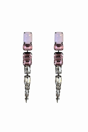 Mood Focused Anastasia Gold Pink Ombre Crystal Drop Earring