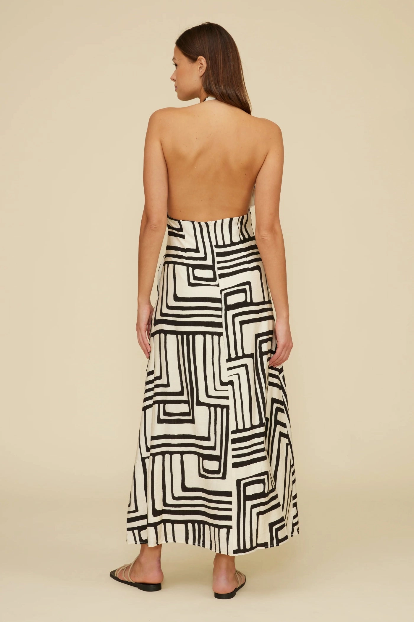 ANJELICA HALTER MAXI DRESS Sophisticated Waistband Fit Sleek Design Fit
