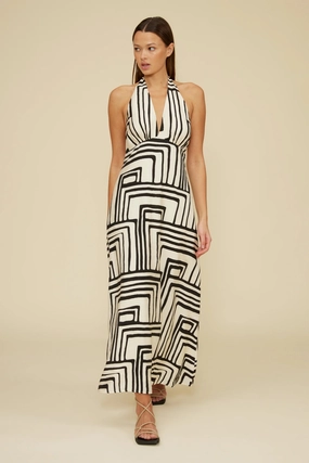 DeepPocketStyle Sculpted Form ANJELICA HALTER MAXI DRESS