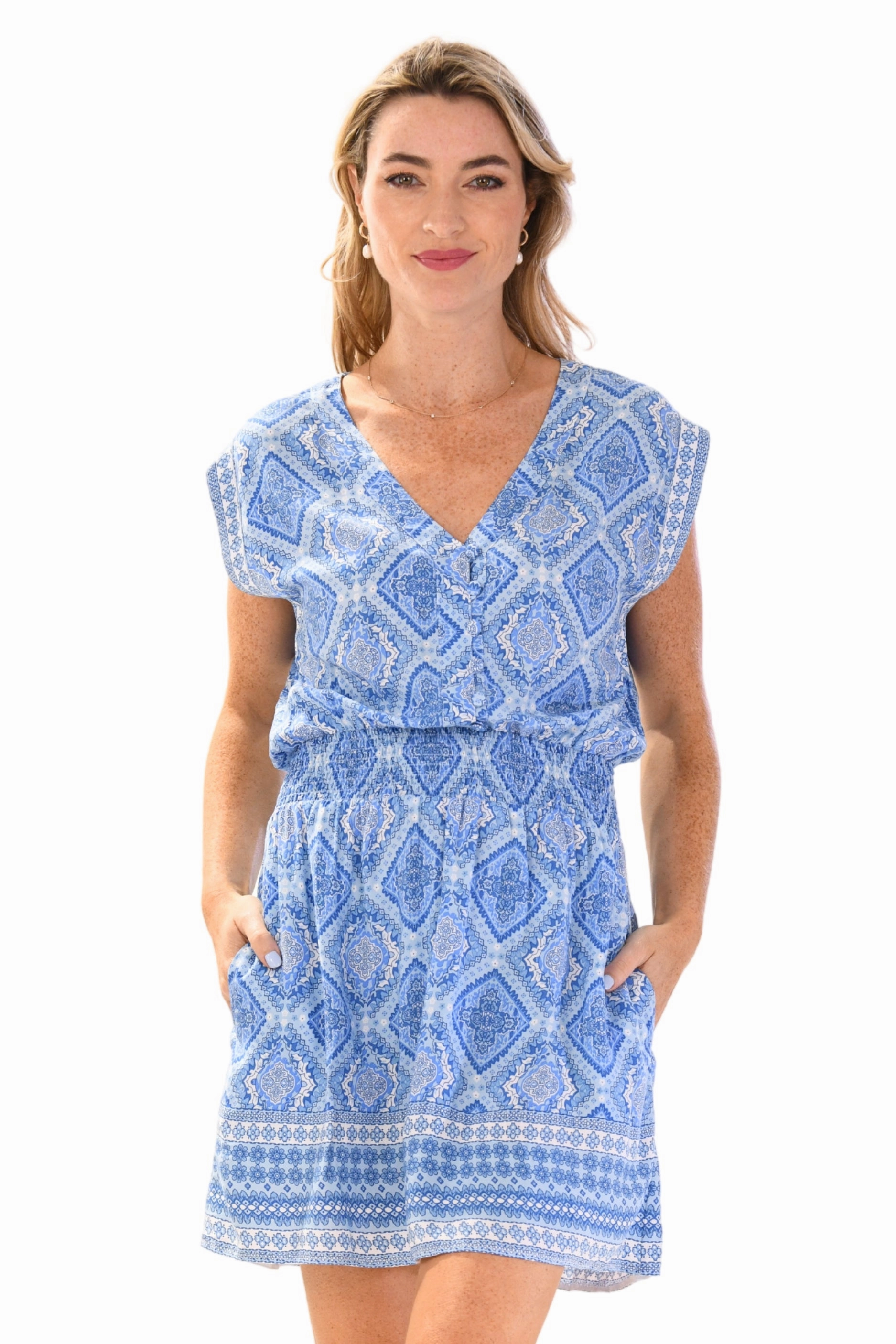 Smart Layers Anna Dress / Sky Blue Diamond