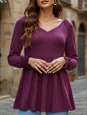 WOMEN SOLID TUNIC SHIRT Reflective Trim