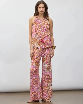 Classic Fit Devon Pant Sunburst Medallion Azalea Pink