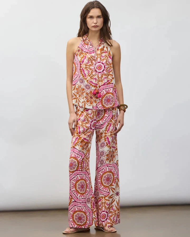 Classic Fit Devon Pant Sunburst Medallion Azalea Pink