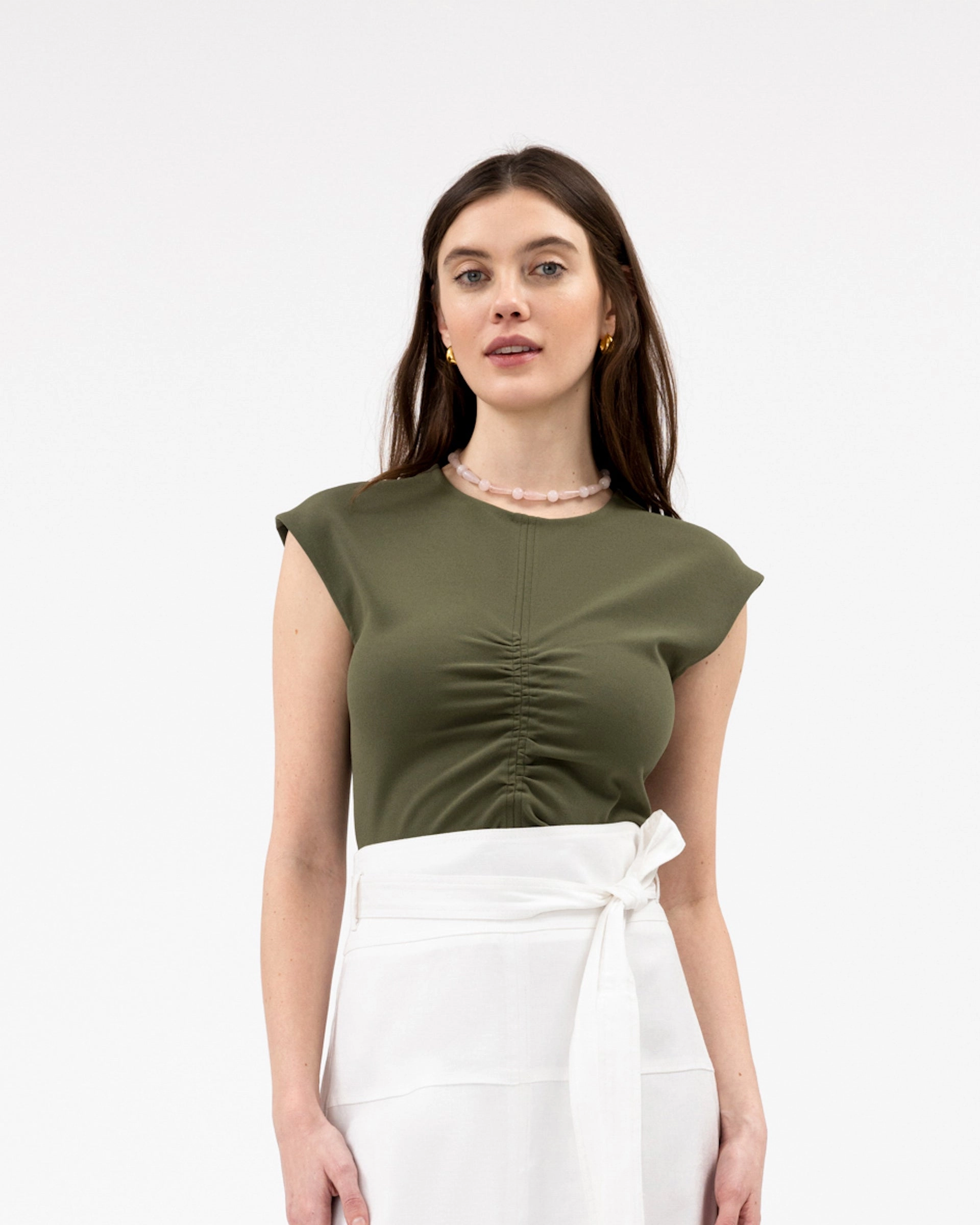 Flexible Ribbed Cuffs Anti Slip Shoulder Padding Betty Top