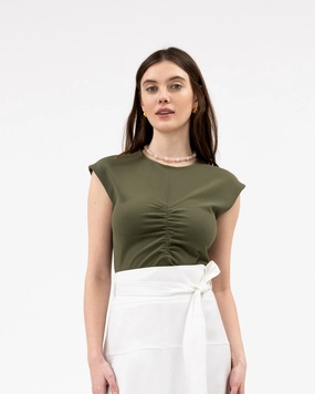 Flexible Ribbed Cuffs Anti Slip Shoulder Padding Betty Top