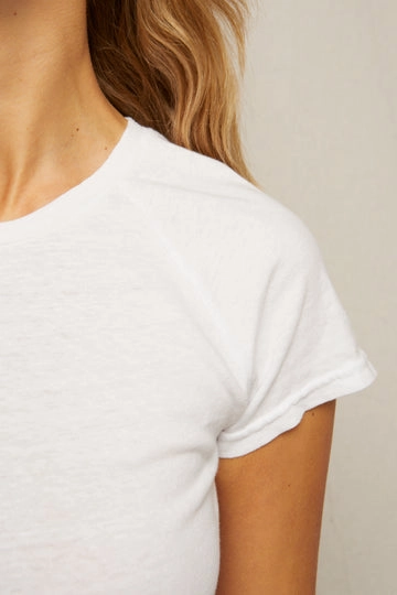 Fitted Blouse Stretch Weave Construction APRIL RAGLAN BABY TEE