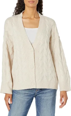 Armani Exchange Women's Cable Knit Wool Blend Cardigan