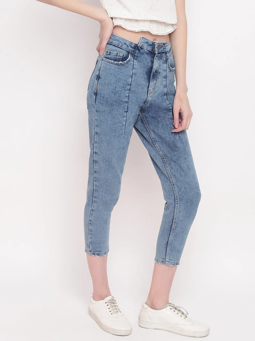 Asymmetric Belt Slim Jeans