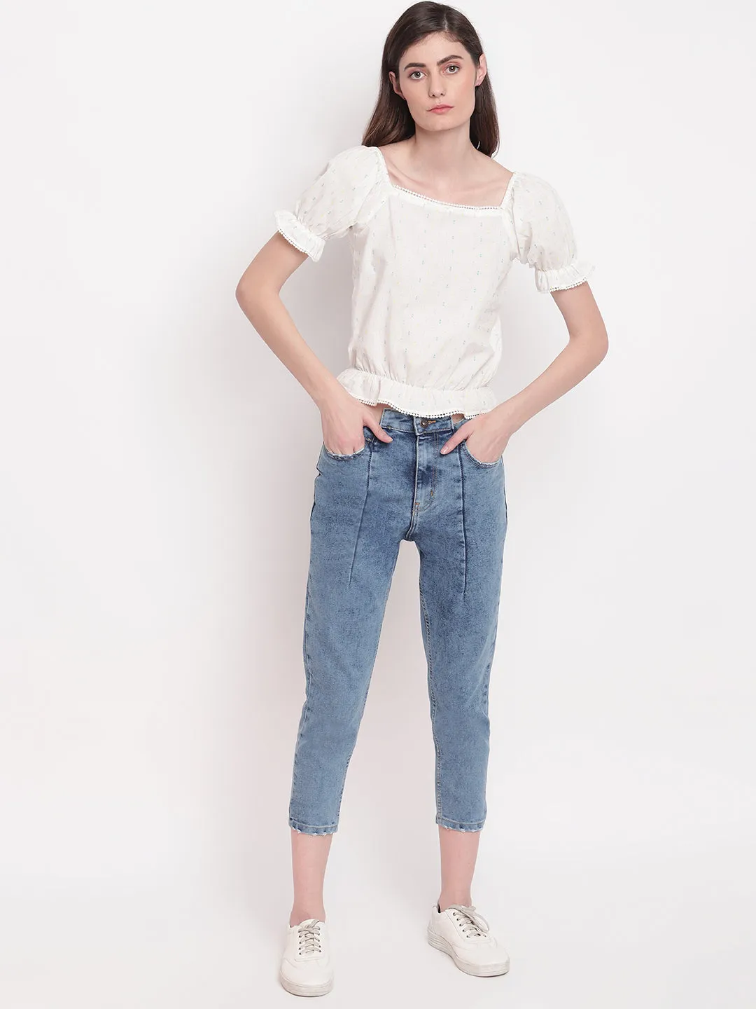 Asymmetric Belt Slim Jeans