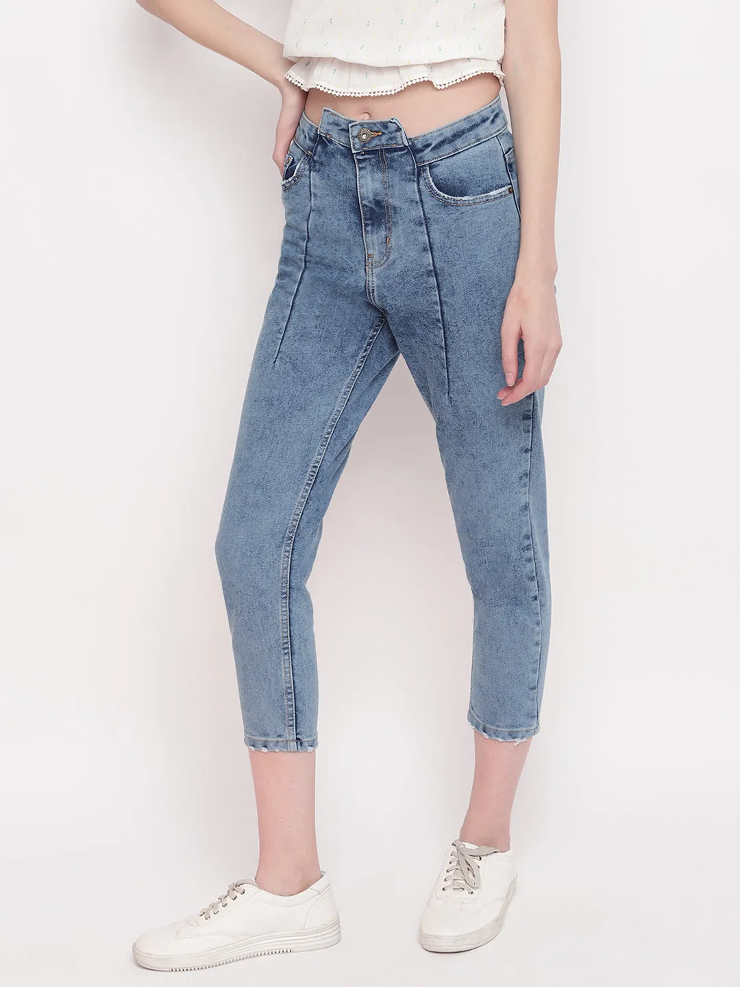 Asymmetric Belt Slim Jeans