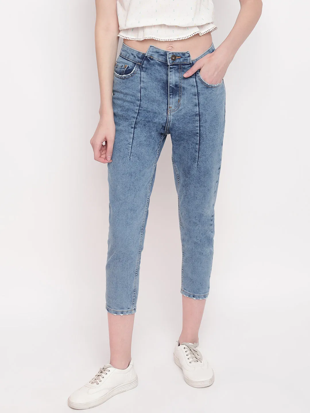 Asymmetric Belt Slim Jeans