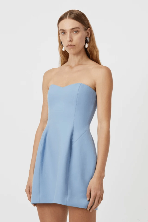 Flattering Look Fit Elegant Layers Atlantis Mini Dress Cornflower Blue