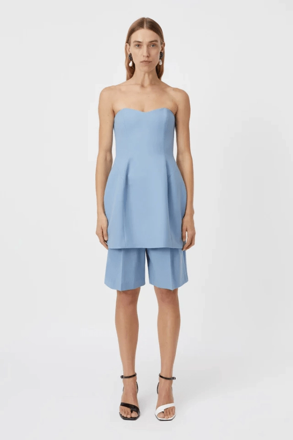 Timeless Comfort Wear Chic Waist Design Atlantis Mini Dress Cornflower Blue
