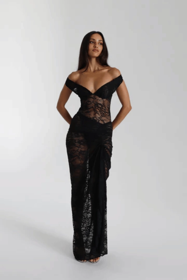 Aubrey Dress Black Lightweight Fabric