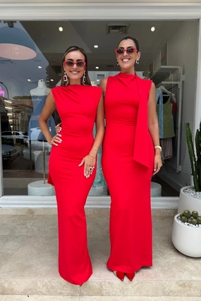 Audrey Gown Cherry Red Smart Edge Walkable Flow
