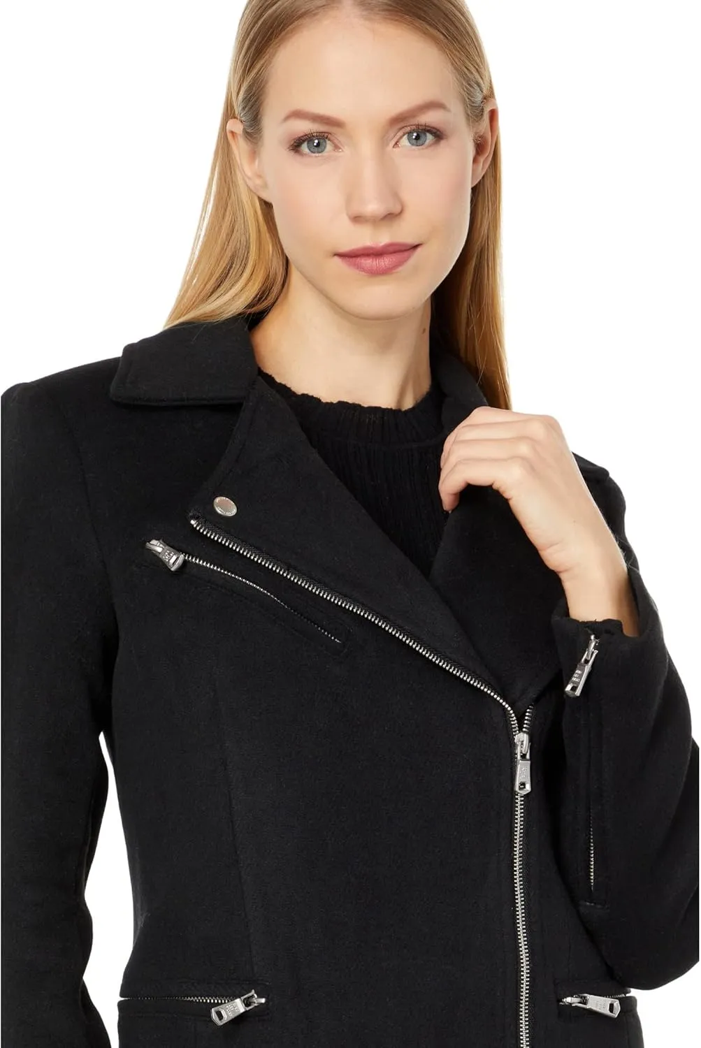 Avec Les Filles Wool Blend Moto Coat