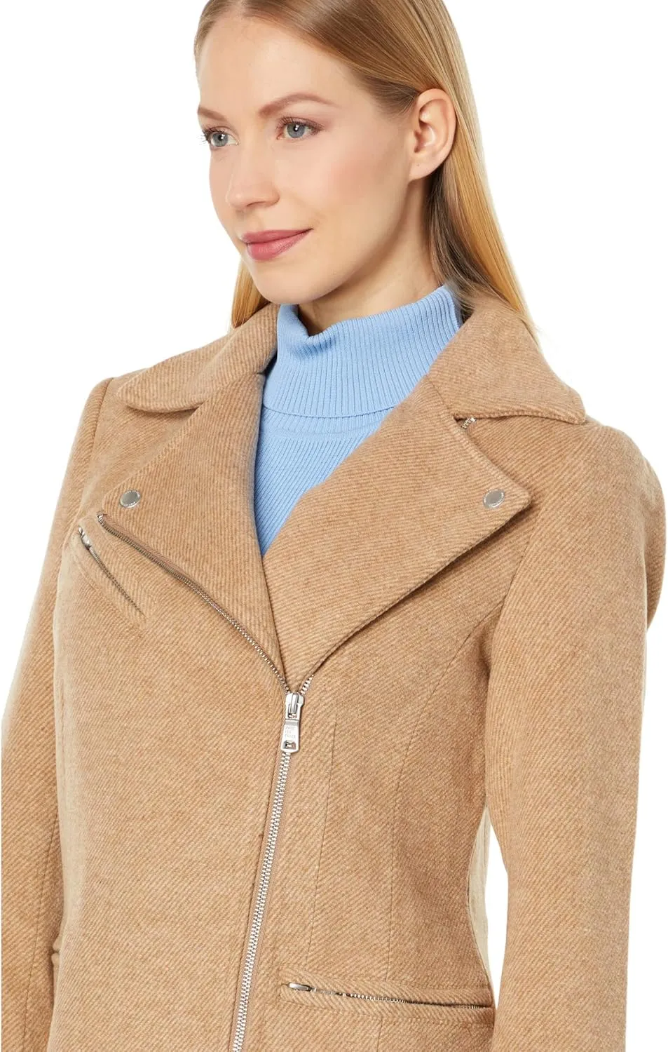 Avec Les Filles Wool Blend Moto Coat