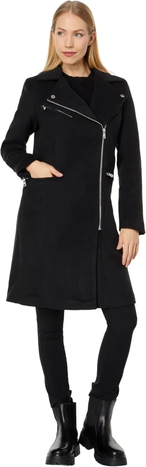Avec Les Filles Wool Blend Moto Coat