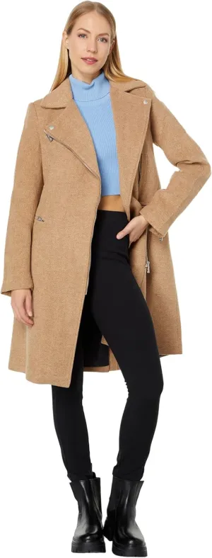 Avec Les Filles Wool Blend Moto Coat
