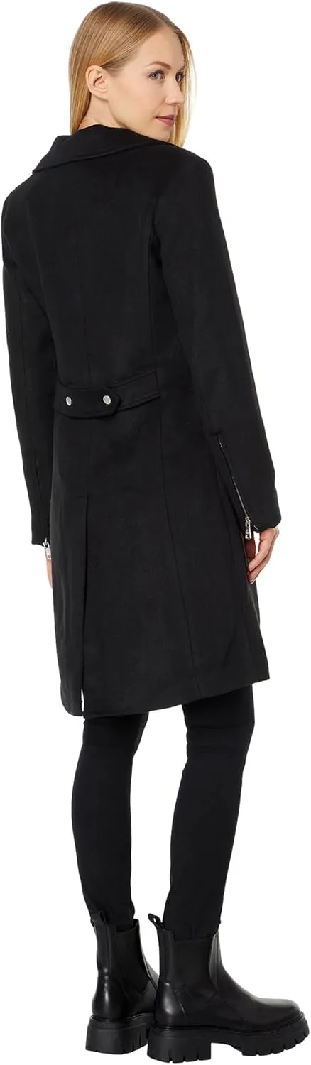 Avec Les Filles Wool Blend Moto Coat